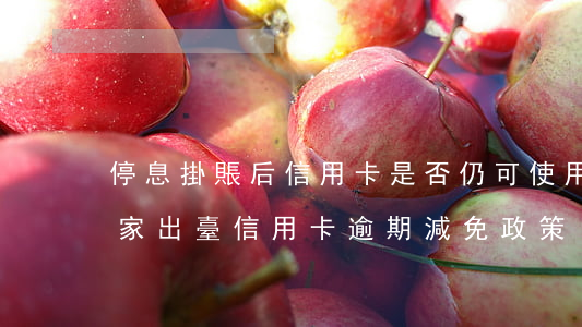 停息掛賬后信用卡是否仍可使用？國家出臺信用卡逾期減免政策